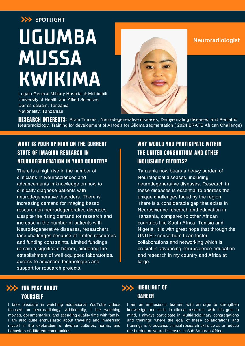 This week, in honour of International Day of Women and Girls in Science last Sunday, we want to highlight some of the women working within UNITED and/or within the Neuro-field!  Next up is <a href="/UKwikima/">Ugumba Kwikima</a>, a Neuroradiologist from Tanzania! #WomenInScience