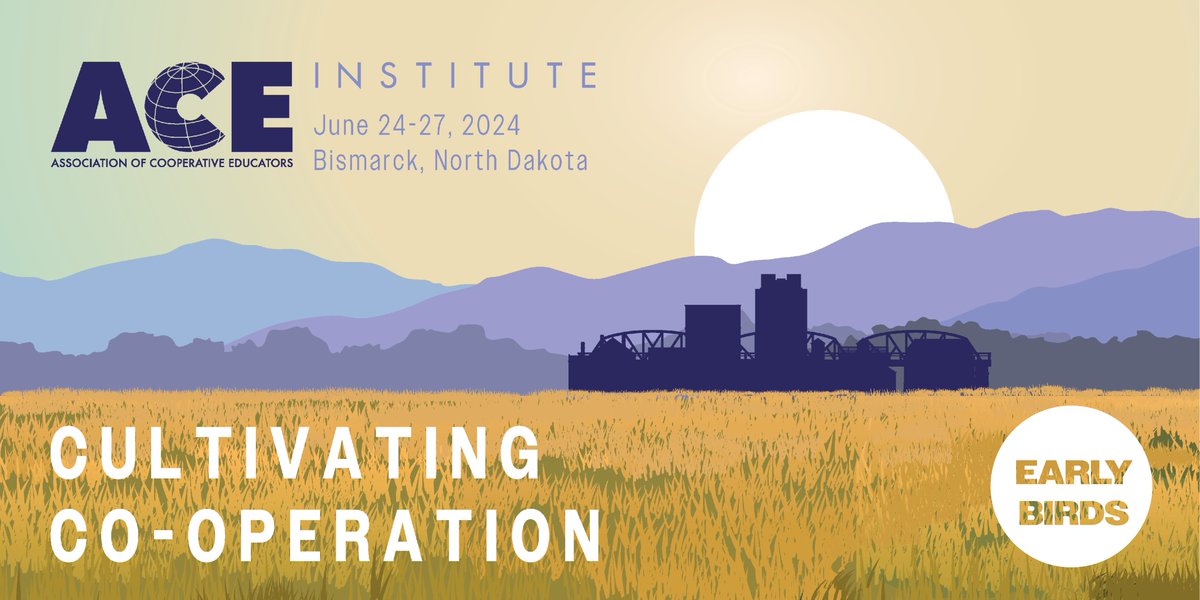 ACEeducators's tweet image. Exciting news alert! Early bird tickets for the 2024 ACE Institute in Bismarck, North Dakota are officially on sale! From June 24-27, 2024, immerse yourself in cooperative excellence.

ace.coop/events/2024-ac…

#ACEInstitute2024 #EarlyBirdTickets #CultivatingCooperation