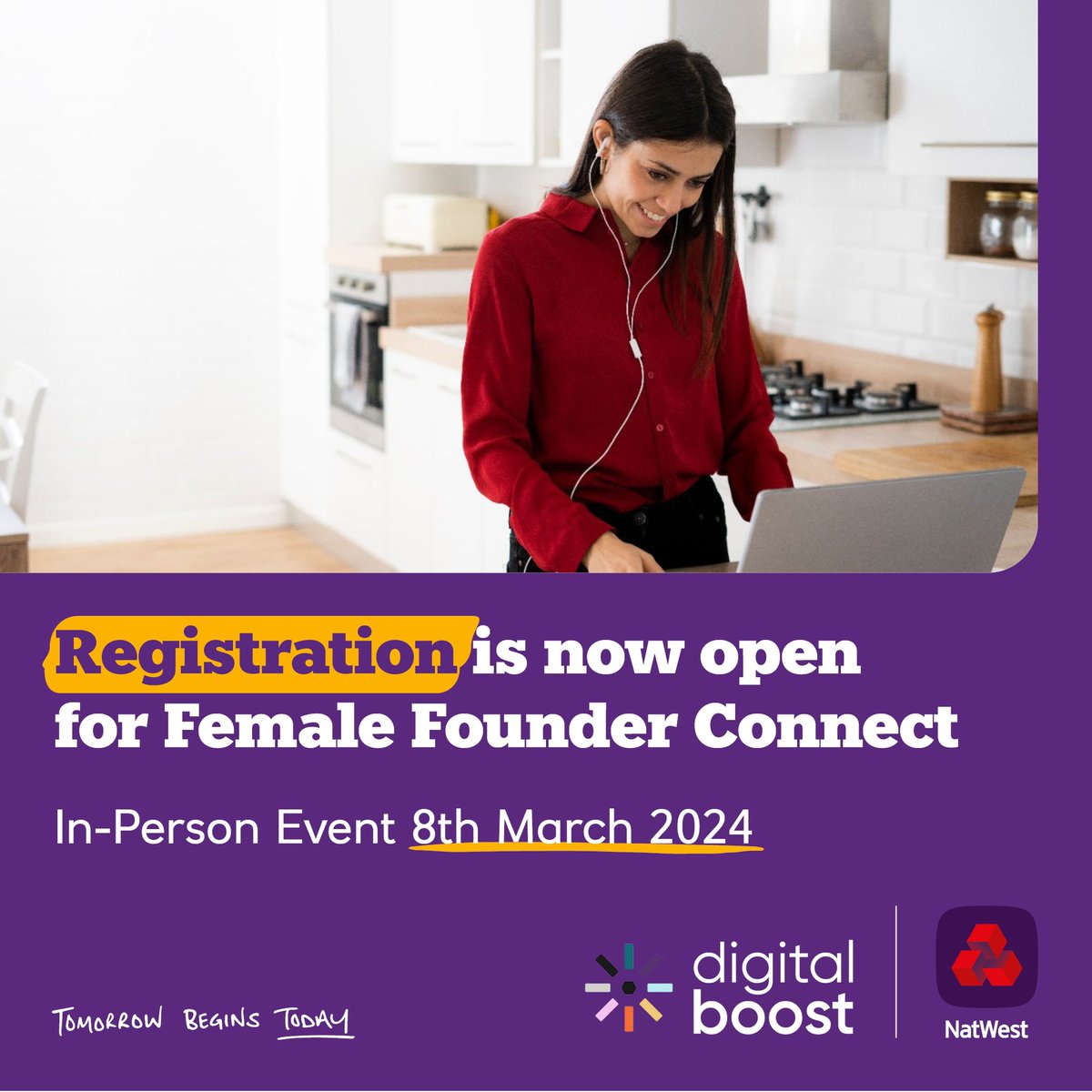 Join @NatWestBusiness and @digitalboost_uk for a day full of inspiration, empowerment, and networking with fellow female founders to celebrate International Women’s Day.  #IWD #WomenInBusiness Register 👇 eventbrite.com/e/female-found…