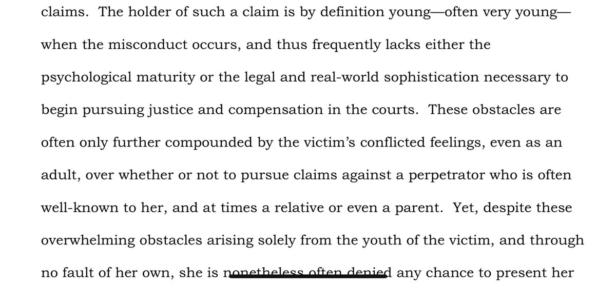 ThigpenTiffany's tweet image. #AmicusBrief
Statements amplify what we already know it takes years to be able to report(if ever) these”windows”for justice are vital
There should be NO time limit for justice against sexual abuse
We already get a life sentence, so should abusers

appellatepublic.kycourts.net/api/api/v1/pub…