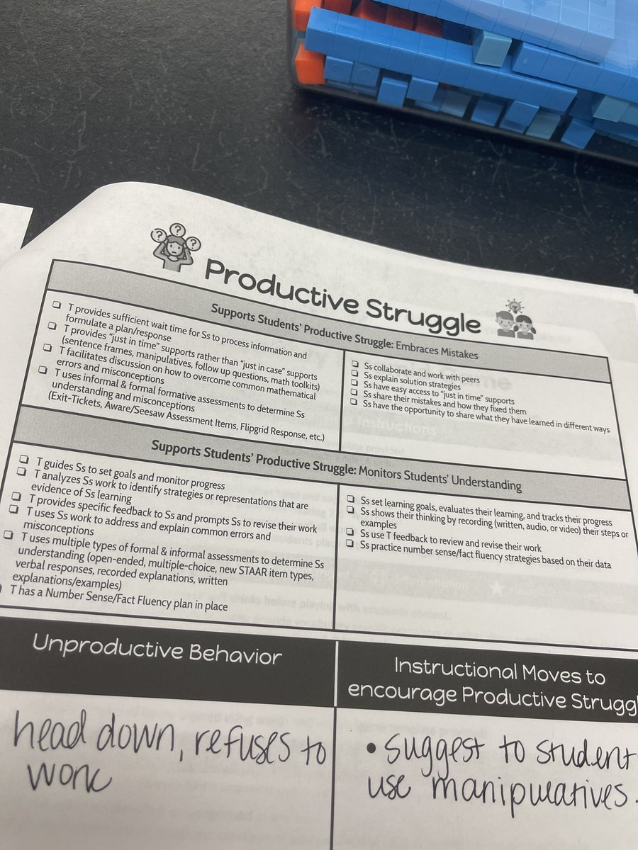 Learning about the Productive Struggle‼️ #PisdMathChat #fishertigers #MathRocks
