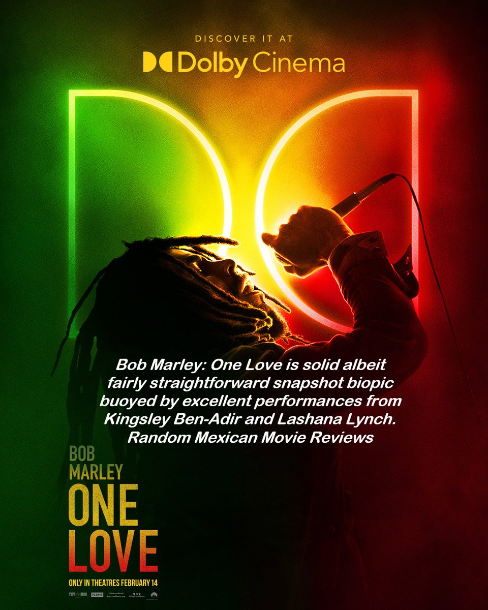 Grendel3434's tweet photo. My Review of #BobMarleyOneLove
#BobMarley #KingsleyBenAdir #LashanaLynch #JamesNorton #HenryDouthwaite #AnthonyWelsh #SheldonShepherd #ReinaldoMarcusGreen #BobMarleyMovie #OneLoveMovie #MovieReview #MovieReviews @OneLoveMovie
Full Review
https://t.co/PnQUFzS7da https://t.co/gJmIZpgOus