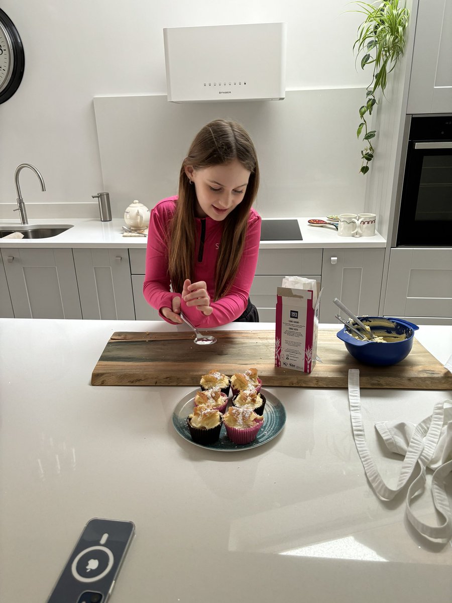 Week of gkids drawing to close, running out of ideas & money. Suggested we bake, not exactly enthusiastic but let them pick something, make mistakes (bossy girls) gave them advice & they really enjoyed it