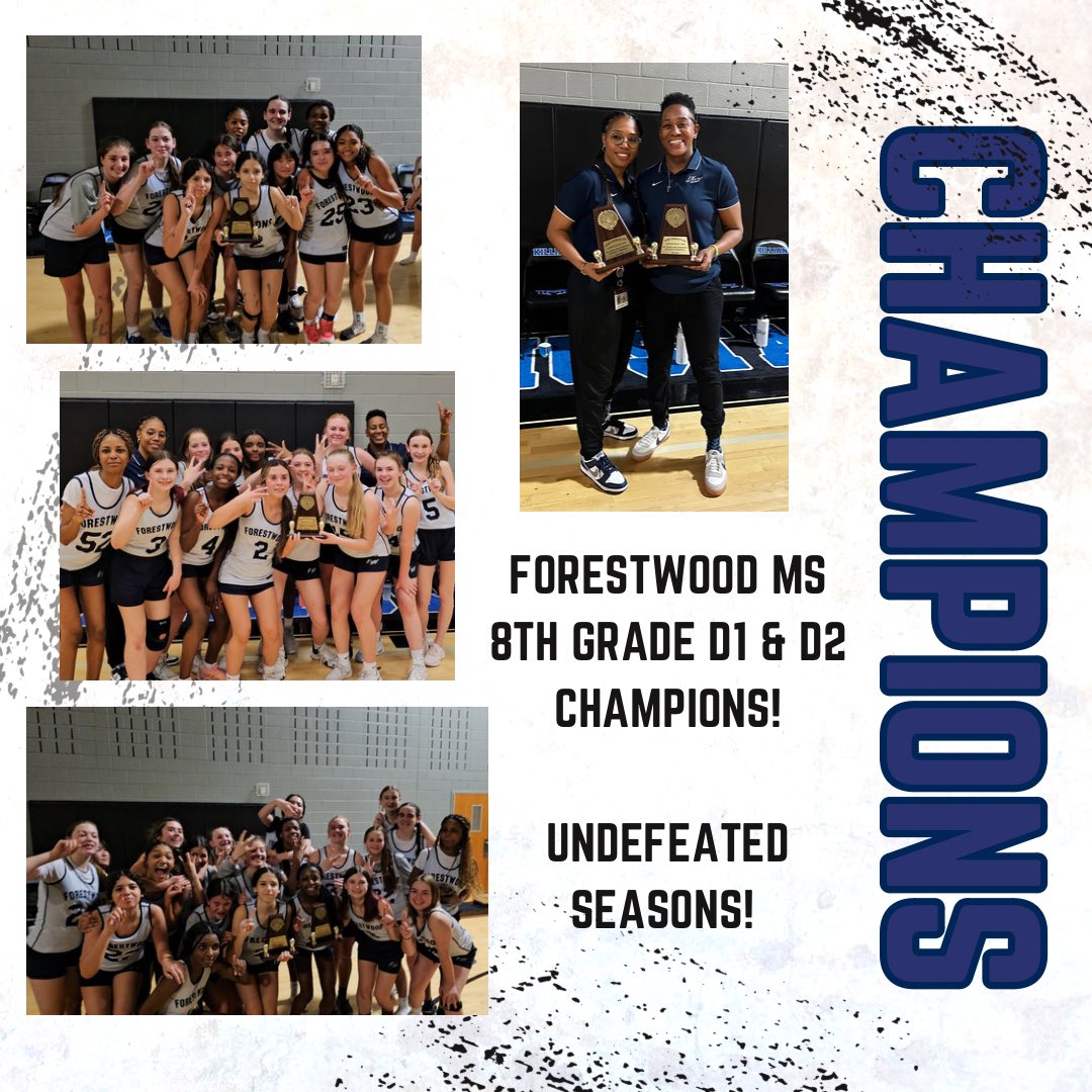fmhsladyjags's tweet photo. Some of our future Lady Jags wrapped up an incredible final middle school season last night.
The 8th grade teams at Forestwood MS finished undefeated seasons with LISD Middle School championships!
Congratulations to @CoachShy32 and Coach Ballard! https://t.co/zX6O8BN3wW
