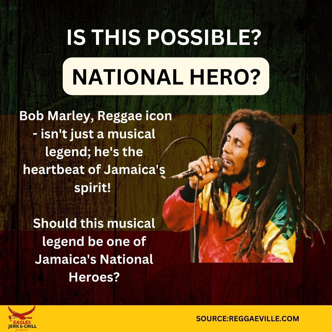 EaglesJerk's tweet photo. Bob Marley, Reggae icon - isn't just a musical legend; he's the heartbeat of Jamaica's spirit. 💚💛❤️ But should this musical legend be one of Jamaica's National Heroes?

#BobMarley
#ReggaeIcon
#JamaicanLegend
#Jamaicanmusic
#MusicLegend
#ReggaeMusic
#Jamaicanheroes https://t.co/xzpInBoaXZ