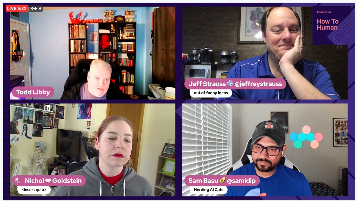 jeffreystrauss's tweet photo. We (very briefly) had a guest host on #HowToHuman this morning, but now we're back to "normal" and chatting with @toddlibby about #accessibility. Join us. https://t.co/ieOrP4lp40 #a11y https://t.co/j5fy9hbFHQ