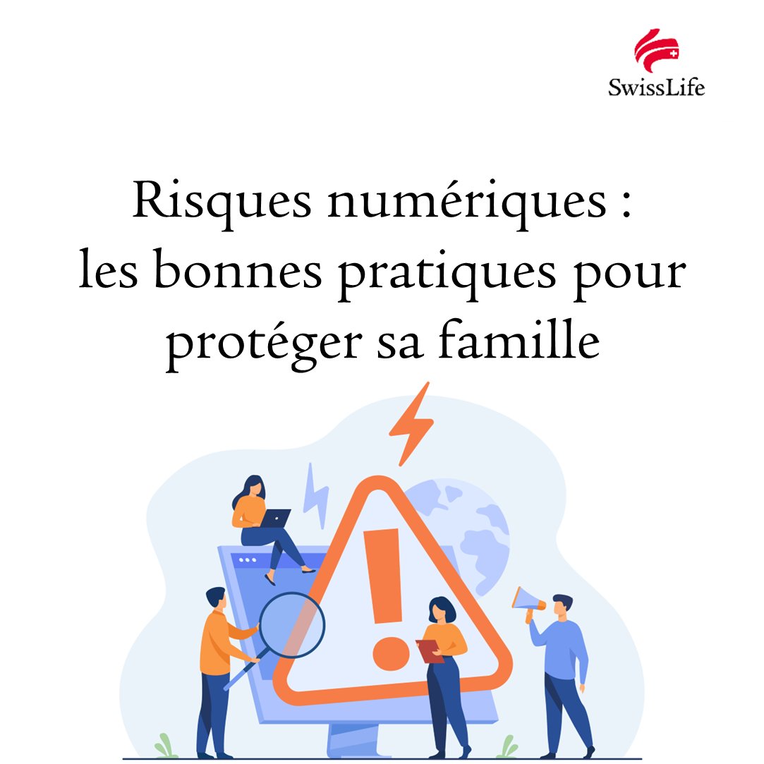 SwissLife_Fr's tweet photo. Dans une société de plus en plus digitalisée, les risques numériques sont présents partout dans notre quotidien. 

Alors pour sensibiliser les parents, et les enfants, aux dangers cyber, découvrez ce guide familial :  
https://t.co/xZ58FiQSi1 

#YourLife https://t.co/sCPNDVTp6m