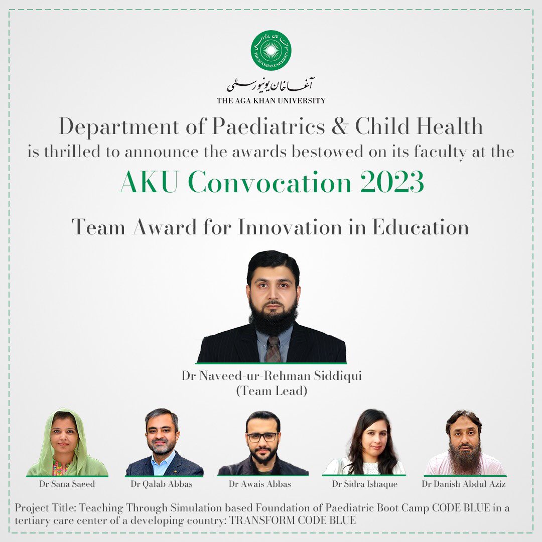 AKU Paediatrics (@akupaediatrics) on Twitter photo <a href="/drSanaSaaed/">Sana_Saeed</a> <a href="/drnrsvd/">Naveed-ur-Rehman Siddiqui MBBS FCCM</a> <a href="/DanishAzi/">Danish</a> <a href="/Qalb2Abbas/">Qalab Abbas MBBS FCCM</a> Our faculty is creating the next generation of paediatricians! Thank you and congratulations to you all! <a href="/drSanaSaaed/">Sana_Saeed</a> <a href="/drnrsvd/">Naveed-ur-Rehman Siddiqui MBBS FCCM</a> <a href="/DanishAzi/">Danish</a> <a href="/Qalb2Abbas/">Qalab Abbas MBBS FCCM</a> Our faculty is creating the next generation of paediatricians! Thank you and congratulations to you all!