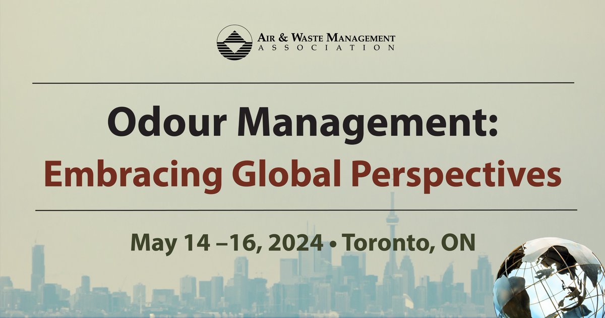 AirandWaste's tweet photo. Be a part of A&amp;WMA's first specialty conference on odour science! View the preliminary program online and make your plans to join us in Toronto in May: https://t.co/ednT03f13J #AwmaOdours https://t.co/Ahi6u12HRX