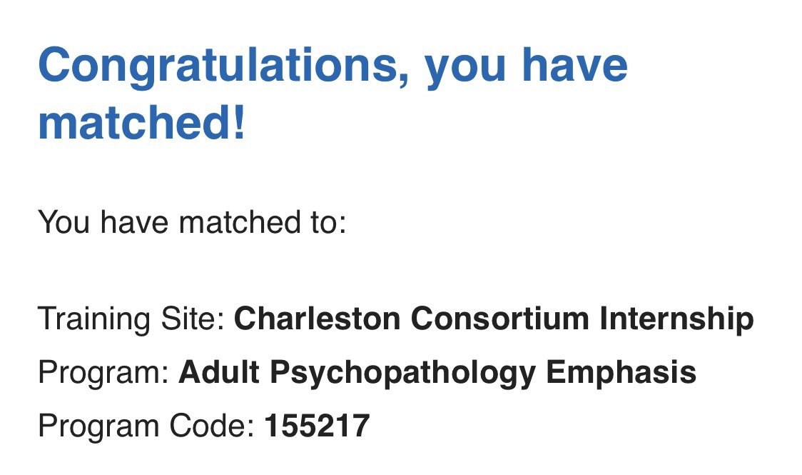 🎉 🎉 So excited and grateful for the opportunity to wrap up my training at Charleston Consortium!!!! I’m so appreciative of everyone who helped me get to this point! #APPICmatch