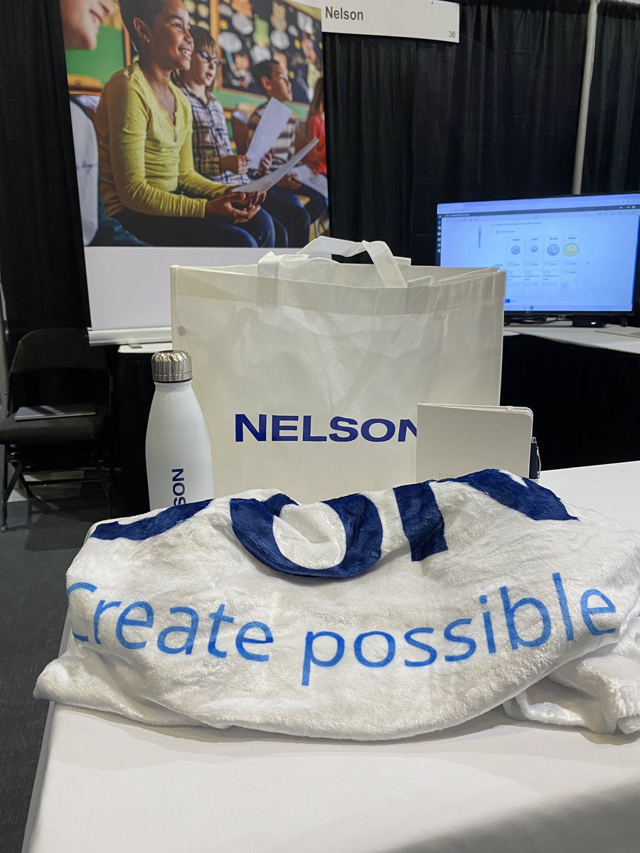 Hey #estca24 pop by our booth to learn more about how <a href="/NelsonClassroom/">Nelson</a> &amp; <a href="/EdwinClassroom/">Edwin</a> can support you this year. Or better yet, come to our session in Salon 10 @ 11:45 to explore and win all this swag.