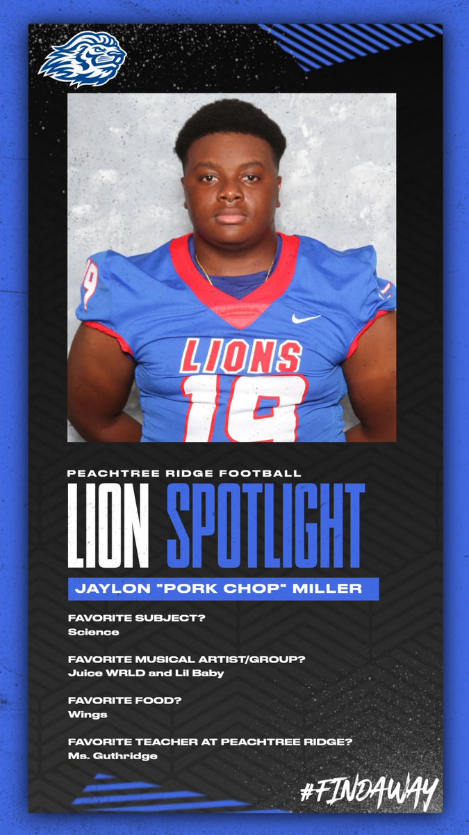 Get to know your Lion Football Team!!! #LionSpotlight #FindAWay <a href="/JaylonQb/">Jaylon Miller(qb)</a> 🦁🦁🚨🚨