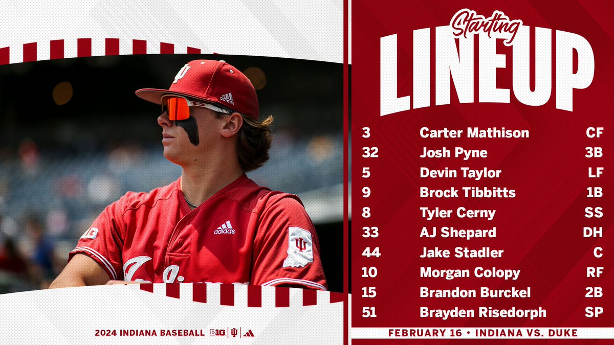 Our first lineup card of the season!