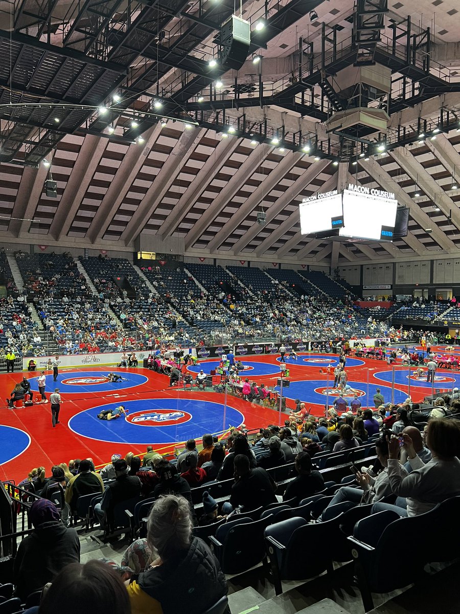Busy day 2day for Hooch Athletics! At the @OfficialGHSA state championship tourney in Macon! Here to watch my man @Durbenwrestling & @Hoochwrestling in the semi-finals! Then off to watch @HoochHoops boys basketball play for a Region6-5A championship tonight at GAC 8:30pm.