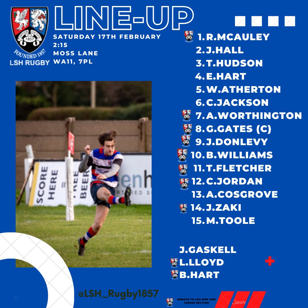 LSH_Rugby's tweet photo. TEAM NEWS FOR THE TRIPLE HEADER https://t.co/wSBHZhTDmm
