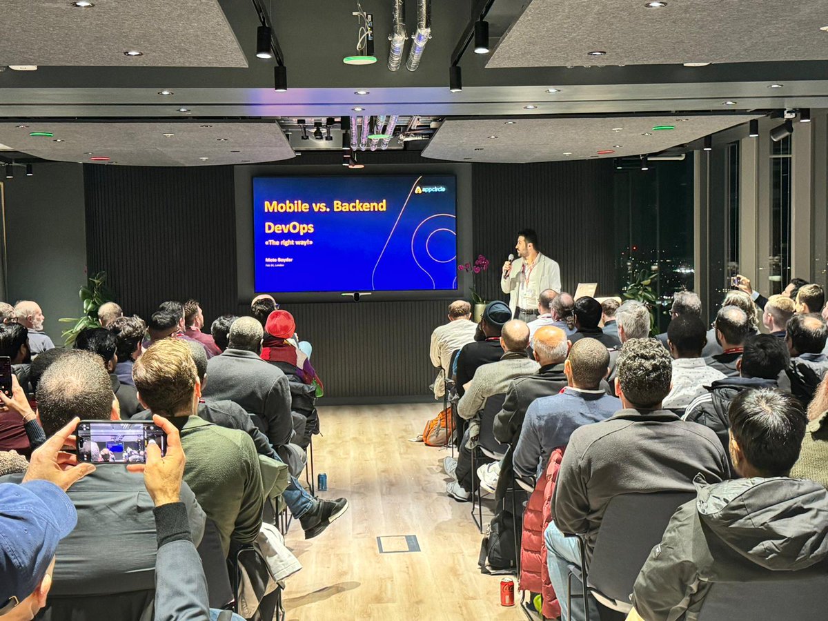 appcircleio's tweet photo. 🚀 What a night at #LondonDevOps Event! Big thanks to @BTGroup &amp; @weshape_io for hosting. 
We were glad to share our insights on Backend vs Mobile CI/CD solutions differences at the event.🔗 https://t.co/DQkYPGiPUi

Stay tuned for more #DevOps insights!
#Appcircle #TechCommunity https://t.co/juPuKvKhmS