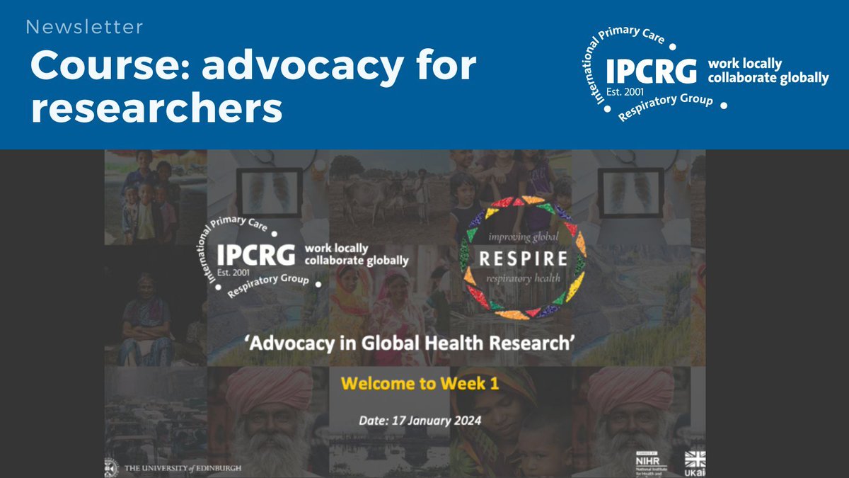 Sixty-five researchers recently took part in an IPCRG-created advocacy course for @RESPIREGlobal, learning why researchers need to become advocates and building commitment to change. For more information click here: buff.ly/42JsSS7