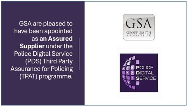 🌟 Breaking News! 🌟

At GSA we are passionate about what we do.

We are delighted to have been appointed as an Assured Supplier under the Police Digital Service TPAT programme.

#PDS #TPAT #digital #policing #softwaresolutions #lawenforcement