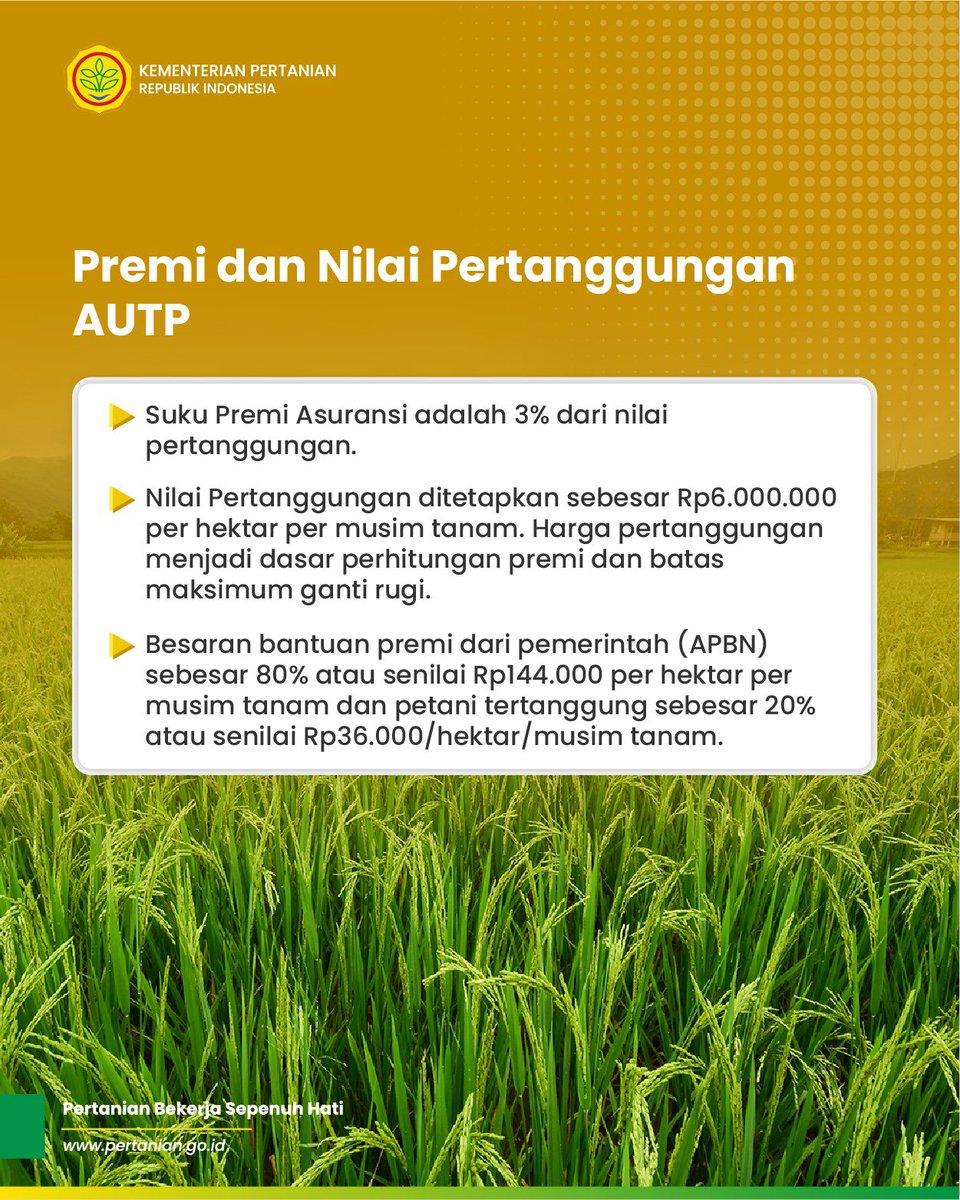 kementan's tweet photo. SobaTani, Mentan Amran mengimbau kepada para petani untuk mendaftarkan AUTP guna melindungi usaha tani dari resiko gagal panen. Salah satunya yang diakibatkan oleh banjir yang terjadi di Demak beberapa waktu lalu.
#AUTP #AsuransiUsahaTaniPadi #AntisipasiGagalPanen https://t.co/DuIB911bHY