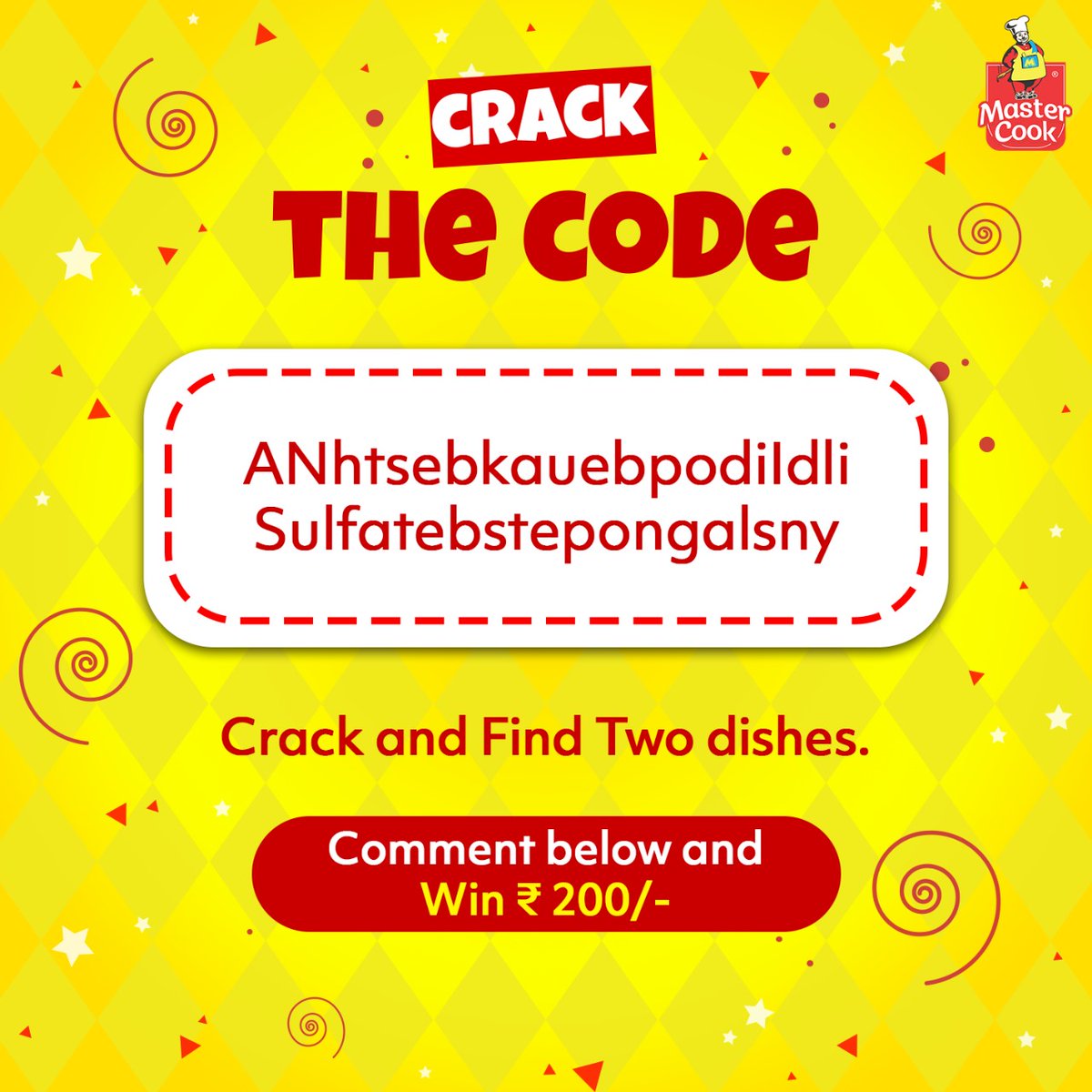 🕵️‍♂️✨ Join our 'Crack the Code' contest and indulge your taste buds in a flavorful challenge. Are you up for the culinary code-breaker challenge? The winner will receive a reward of 200/- #GuessTheRiddle #BrainTeaser #PuzzleTime #riddles #mindriddles #game #riddlemethis