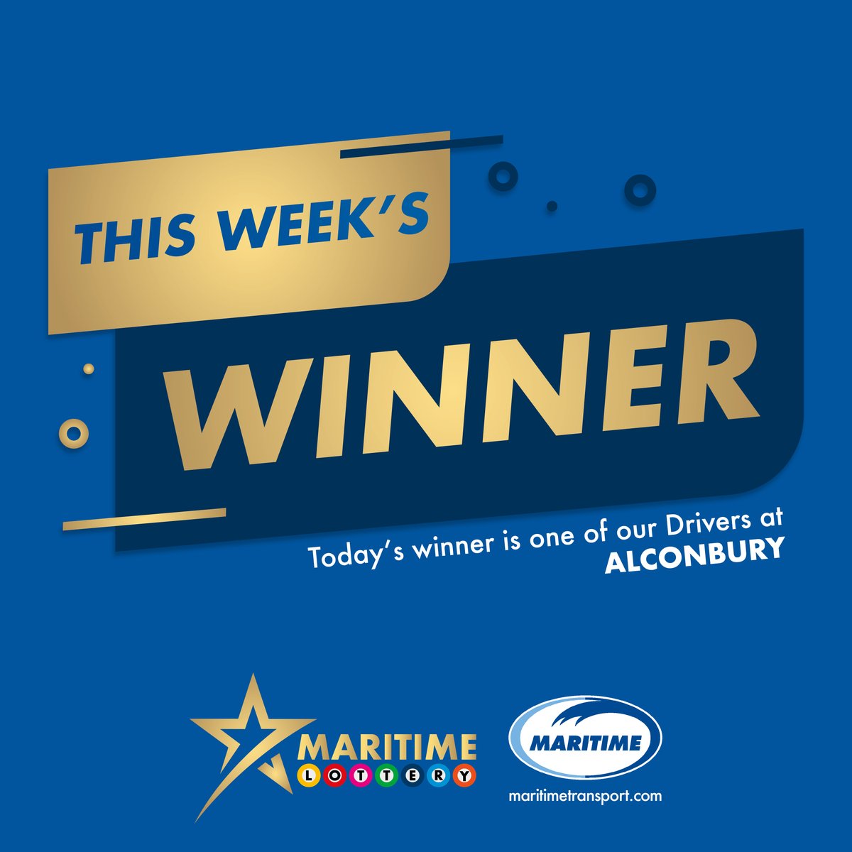 Congratulations to one of our Drivers, based at Alconbury, who has just been announced as this week’s winner of our Maritime Lottery, taking home £1,000! Employees head to iWave to find out more. #mtllottery #maritimetransport
