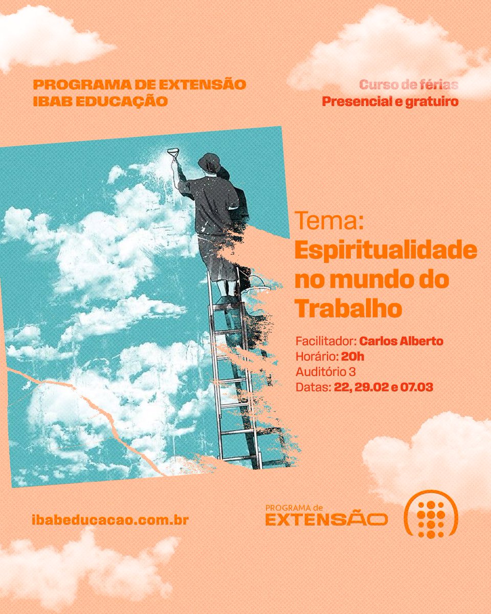 Curso de Verão: Espiritualidade no mundo do trabalho

Dúvidas: erica.oliveira@ibab.com.br