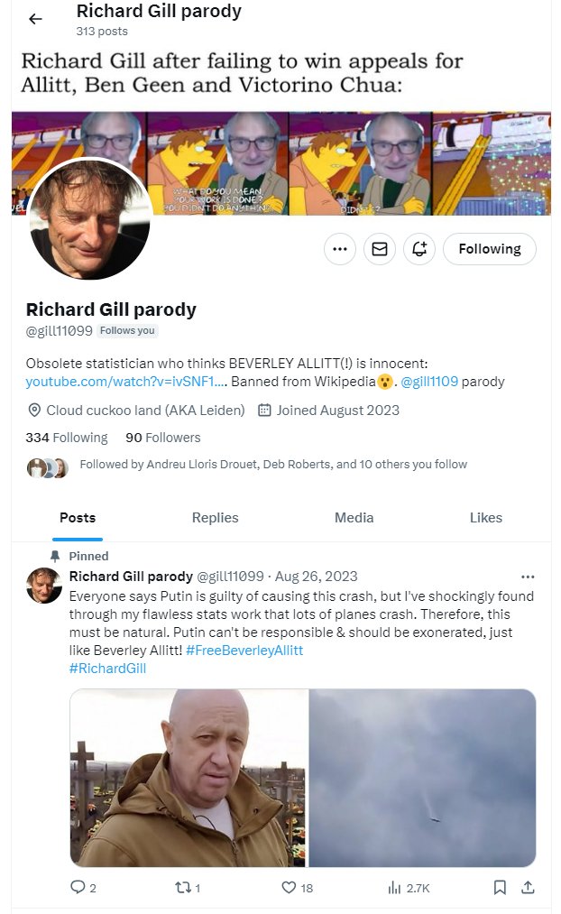 CallumHarr10720's tweet photo. @gill1109 @DoddsMaz Yet meanwhile @gill1109, the Richard Parody account @gill11099 has 90 followers and counting! Literally 90 people follow an account just to laugh about you, how does it feel? #LucyLetby #Freedom4Lucy #RichardGill #BriannaGhey #ThinksBriannaGheydiednaturally #28stabwounds #Putin https://t.co/TgOsGNkCCh