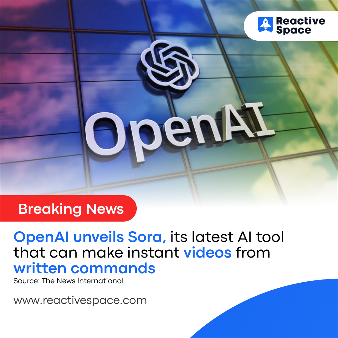 ReactiveSpaceIT's tweet image. Say hello to Sora, OpenAI&apos;s newest innovation in video creation!  With the power to transform written commands into instant videos, Sora revolutionizes content creation like never before.  Get ready to unleash your creativity effortlessly!

#OpenAI #Sora #VideoCreation #tools