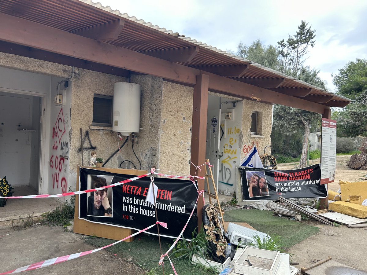 Liad_Mudrik's tweet photo. This was the beating heart of the kibbutz Kfar Aza: the youngsters dorms. There, they gathered, laughed, lived. Today, I saw what’s left there: their pictures, their names, and the labels: ‘Murdered’. ‘Kidnapped’. It’s unbearable. #BringThemHome. Don’t forget Oct 7 https://t.co/OHfL8Vs661