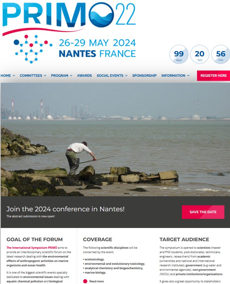 IbonCancio's tweet photo. #primo22 (Pollution Responses in Marine Organisms 22) abstract submission closed yesterday. Nearly 200 registered people, and we @pie_upvehu shall be there in Nantes, in May https://t.co/2vw7Xt0jgC