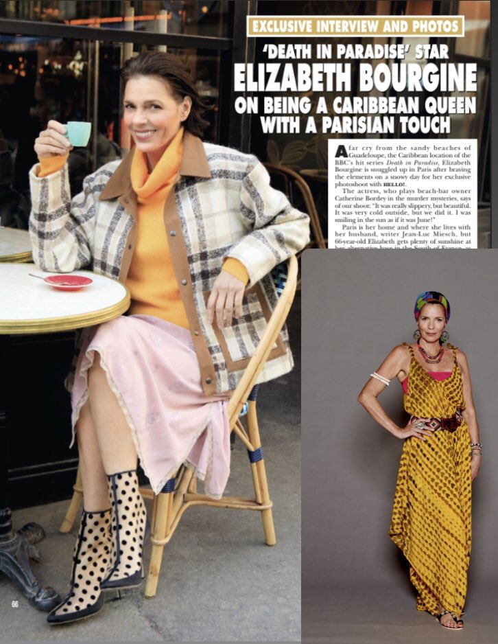 lizbourgine's tweet photo. Merci @hellomag 

See you next Sunday for a new episode with #catherinebordey in @deathinparadise in #guadeloupe 🫶
On @BBCOne @BBCiPlayer 

#deathinparadise 
from #paradise to #paris #meurtresauparadis #womenover50 #fashion #actressover50 https://t.co/mrfwuzI1Zx