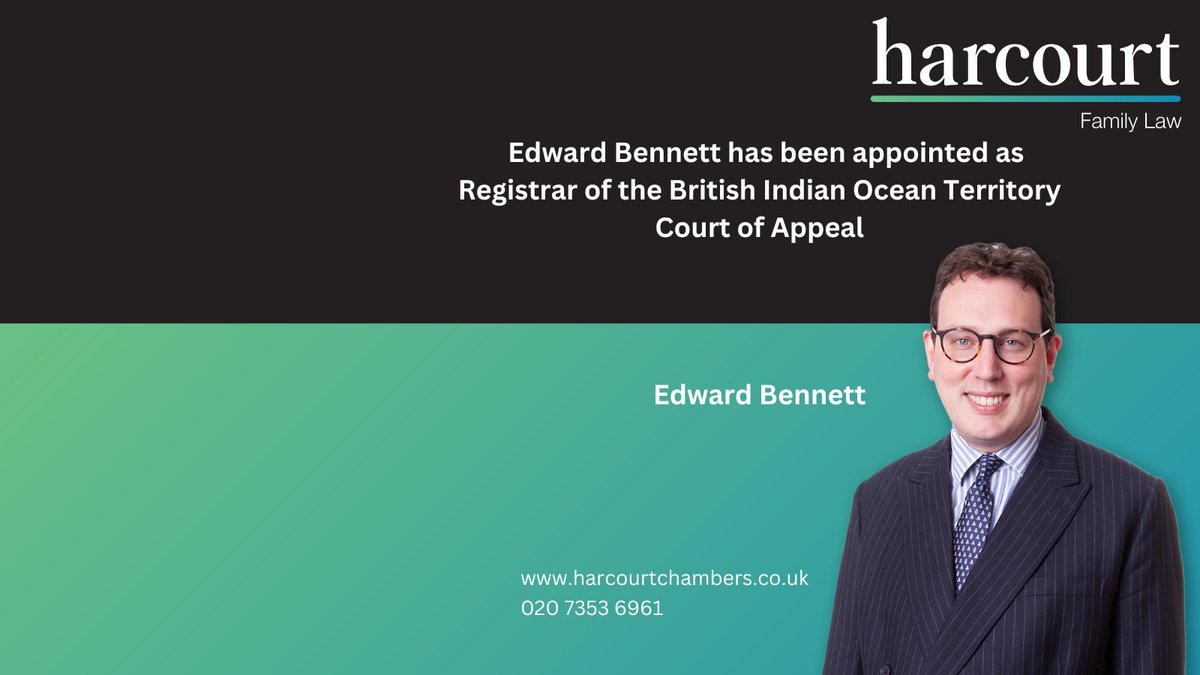 Edward Bennett is appointed Registrar of the BIOT Court of Appeal - congratulations Edward 
#HarcourtChambers #CourtofAppeal #extracurricular

harcourtchambers.co.uk/appointed-regi…