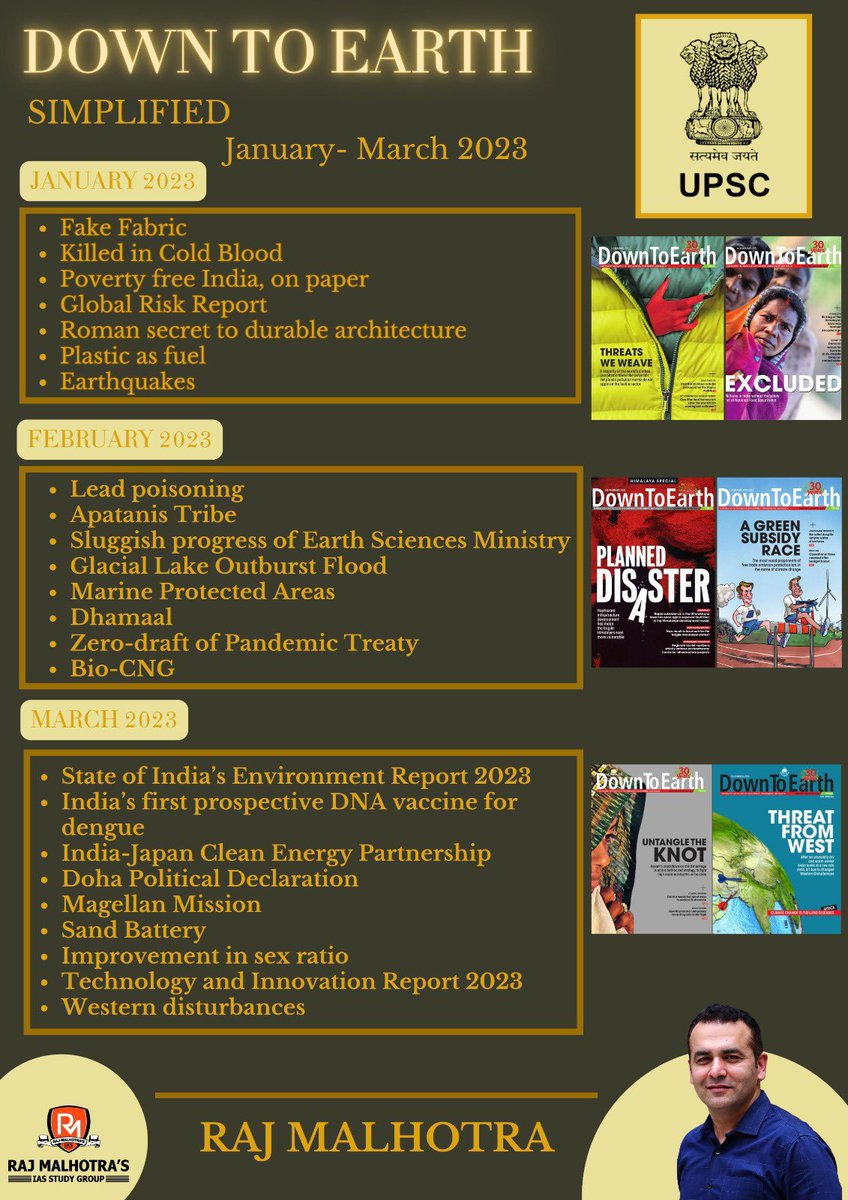 Rajmalhotrachd's tweet photo. Another gift for my twitter studnets😍😍

1 year summary of “Down to earth magzine”from January 2023 - Dec 2023 .

You will receive it as soon as this post get 1000 likes and 500 retweets.

Like this tweet and retweet as much as possible.
Comment ‘downtoearth’
 
Go grab it🔥🔥 https://t.co/oZVnAfaf6t