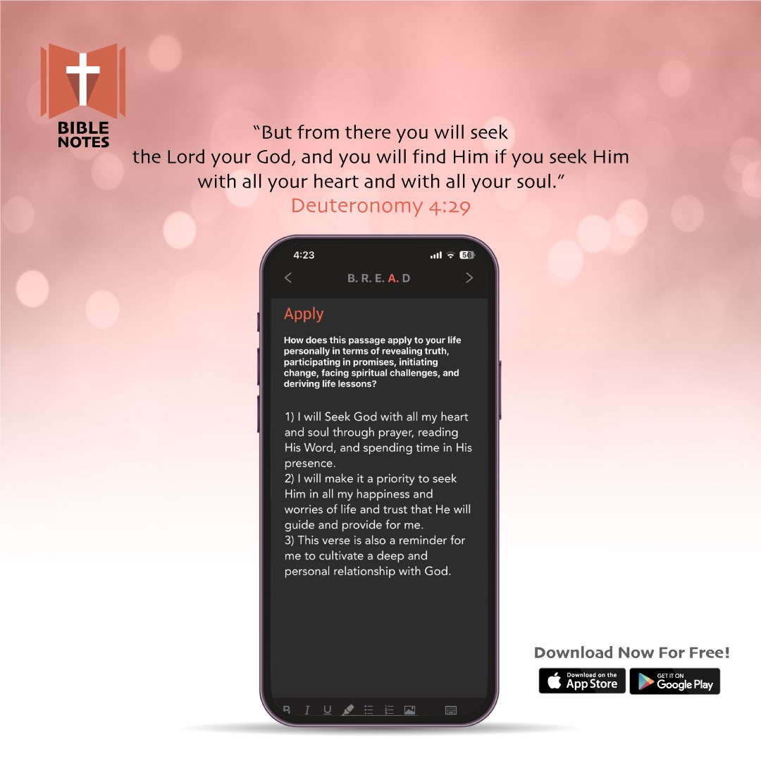 biblenoteapp's tweet image. Apply the word of God in your daily devotion time with Bible Notes App! 
Explore our BREAD feature on Bible Notes App…
Download now for free!
play.google.com/store/apps/det…

apps.apple.com/us/app/bible-n…
#BibleNotesApp #BibleNotes #BibleJournal #BibleStudy #SeekHisKingdom #SeekGod