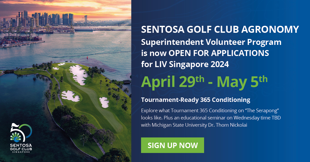 Join our 2024 Agronomy Superintendent Volunteer Program at LIV Golf Singapore

Learn more about our state-of-the-art course conditioning. Discover the hidden secrets implemented at Sentosa Golf Club to maintain TR365 conditions

form.gov.sg/65c04069f9384d…