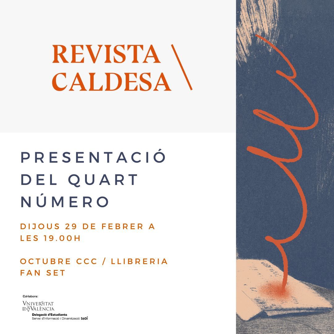 L’últim dia de febrer, dijous 29, us esperem a tots al CCC Octubre. Presentarem la revista, farem un recital i ens ho passarem molt molt bé 💥