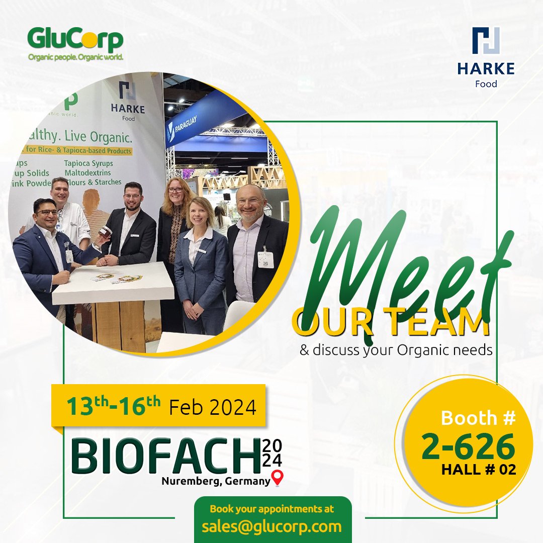 glu_corp's tweet photo. Engage with our team of experts at Booth #2-626, Biofach 2024, Nuremberg, Germany, and dive into a world of organic possibilities!

https://t.co/MjSfaB3unM

#glucorp #harke #Biofach2024 #SugarReductionInsights #HealthyChoices #SustainableLiving #ExpertInsights #HealthierProducts https://t.co/TsYPEzysPr