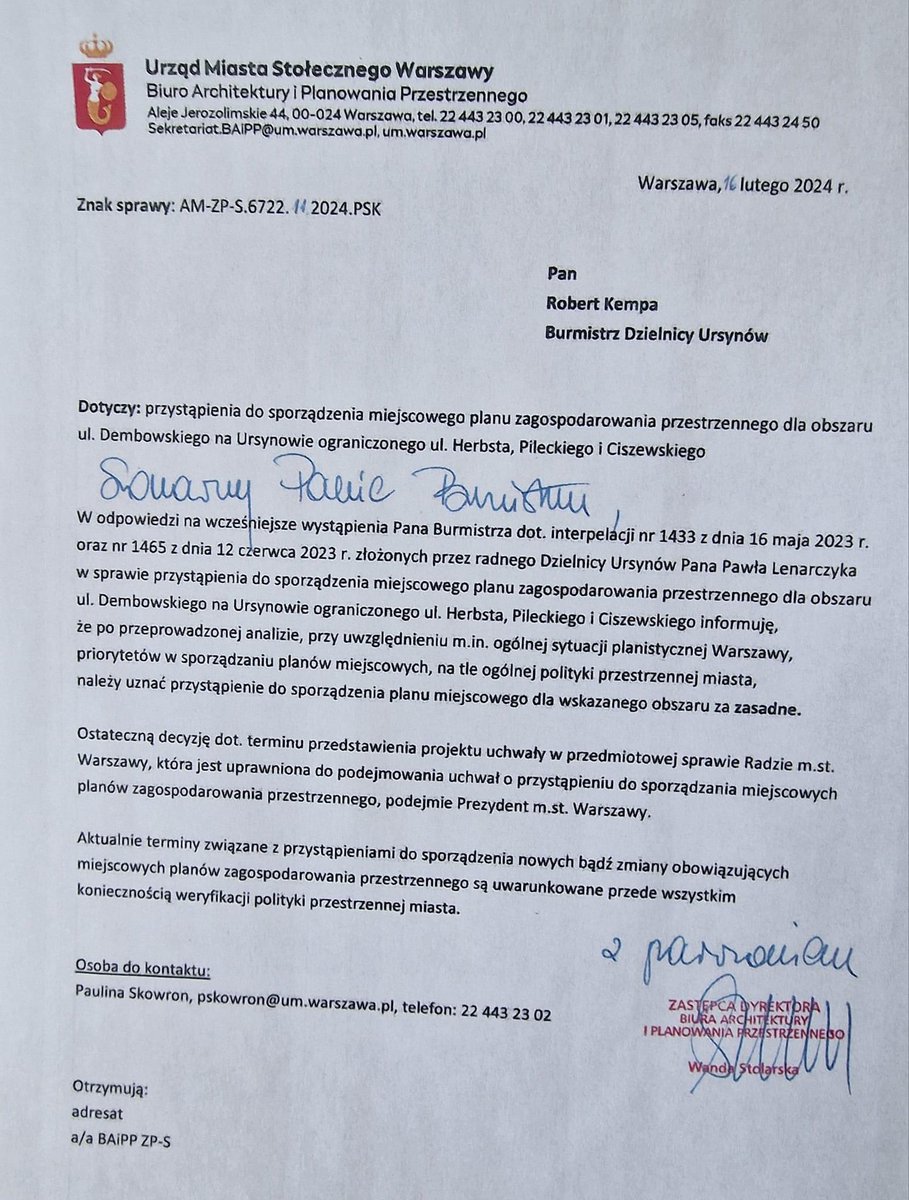 MiastoUrsynow's tweet image. Burmistrz @RobertKempa75 poinformował na fb, że #BAiPP „pomimo dużej ilości procedowanych planów” przystąpi do sporządzenia #mpzp dla obszaru przy #Dembowskiego…