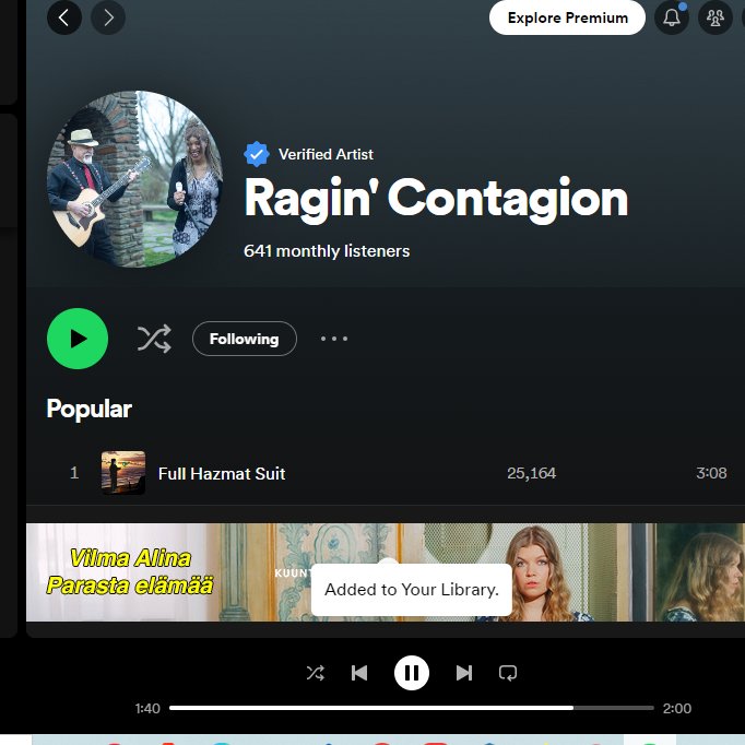 Hello Dave Godbey's Ragin' Contagion <a href="/DaveRagin/">Dave Godbey's Ragin' Contagion</a> we follow you more than half year 😎