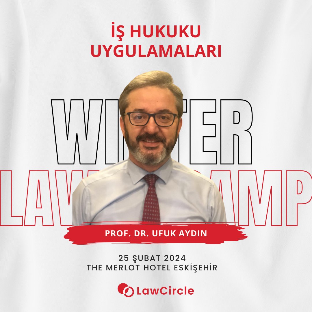 lawcircleco's tweet photo. WINTER LAW CAMP ÇOK YAKINDA!🚨🥳
Camp programında bizlere eşlik edecek olan konuklarımızdan Prof. Dr. Ufuk Aydın bizlere İş Hukuku Uygulamalarından bahsedecek!🤩
https://t.co/ZDizw4lY1j
#niteliklihukukegitimi https://t.co/HLjd9pPEmb