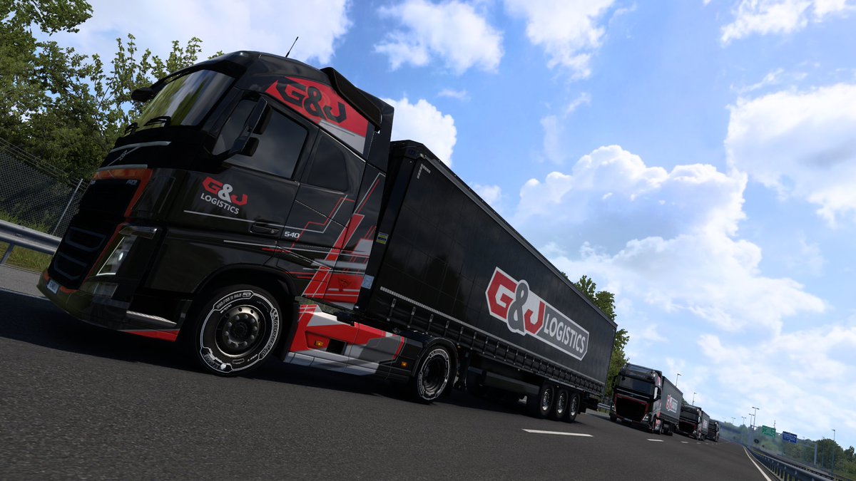 G_and_J_Logist's tweet photo. The fleet spotted on the road
#GandJLogistics #SCSSoftware #WoTr #ETS2 #Simulation #convoy #teamdrive #teamdriver #Slovenia #VolvoTrucks #BestCommunityEver https://t.co/8yhH7WmZlG
