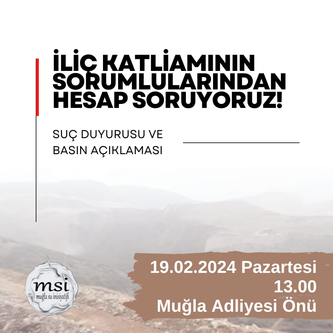 msuinisiyatifi's tweet photo. Muğla Su İnisiyatifi: İliç Katliamının Sorumlularından Hesap Soruyoruz! https://t.co/TvbSFceJ14 https://t.co/UM8zhXeNdL