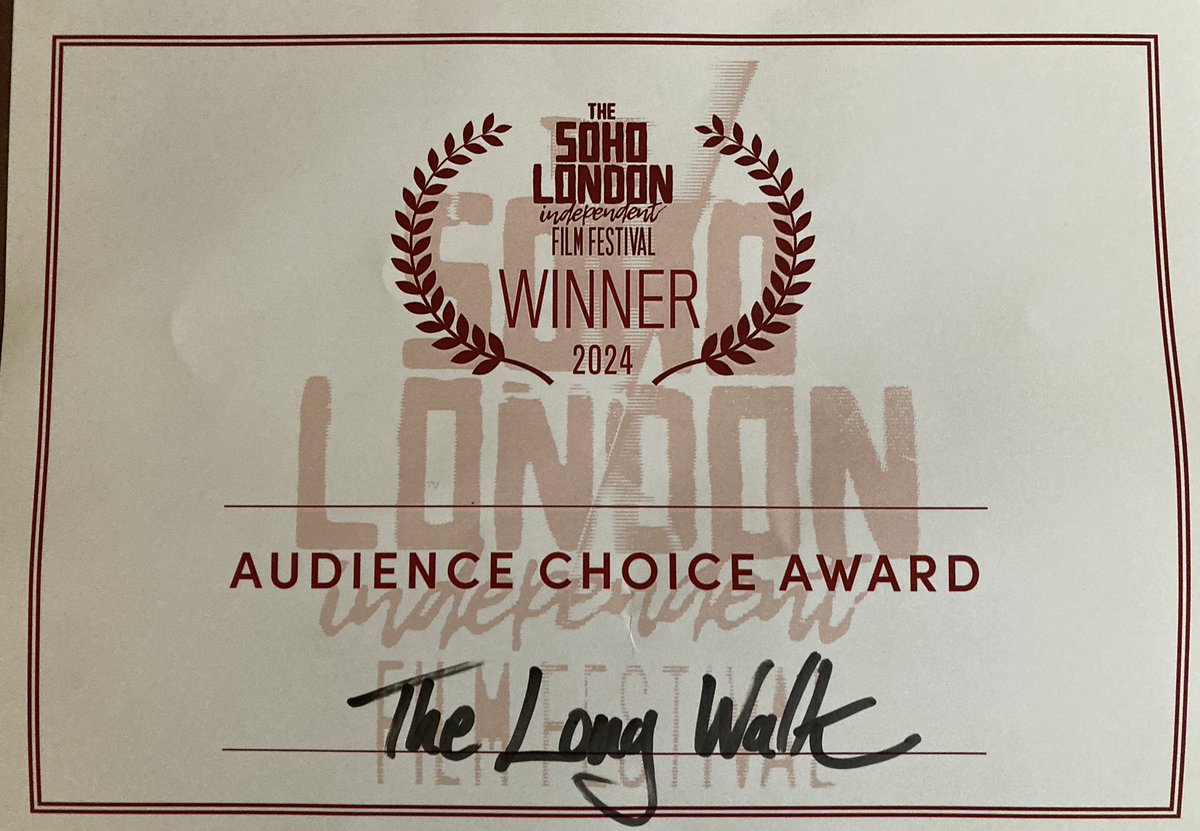 We can’t wait, next weekend our film will be advertised by STORM (Clear Channel) on Saturday and Sunday afternoon around London.  Massive thanks to the audiences that voted for us as #AudienceChoiceAward!  What a prize thanks to <a href="/soholondonfilm/">The Soho London Independent Film Festival</a> 
#watchthisspace 
#TeamLongWalk