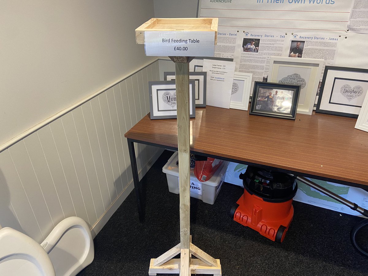 We now have bespoke benches made to any dimension or style , bird boxes and bird feeders available to purchase , all made in our woodwork shed 🪵

Benches are £90-£150
Benches can be stained or painted to a colour of your choice for £40 extra 
Bird nesting box £20
Bird table £40