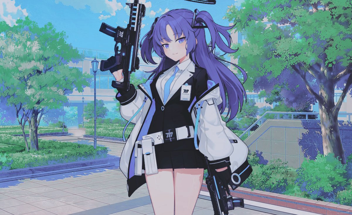 "Oh don't mind me - "

A hushed whisper on a winked visage , the purple haired woman only smiled up at him.

"You looked a little lost ~"