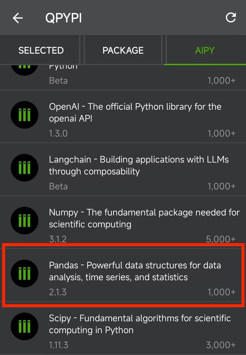qpython's tweet image. Exciting news! QPython now has Pandas! 🎉

Simplify data analysis, cleaning, and visualization with Pandas. Effortlessly filter, sort, merge, and group data. Don't miss out on QPython with Pandas! Download now and unleash the power of data processing.

#QPython #Pandas #DataAnaly