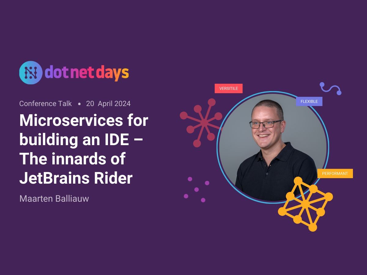 devdaysconf's tweet photo. Curious about the magic that powers the most innovative IDEs out there? Unveil the secrets behind #JetBrainsRider with @maartenballiauw at #dotnetdays 🐱‍💻🚀

Get your ticket 👉 https://t.co/1EU2HKuXjH
Read more 👉 https://t.co/70mtUilDYD

#IDE #microservices https://t.co/6RM23zVm8t