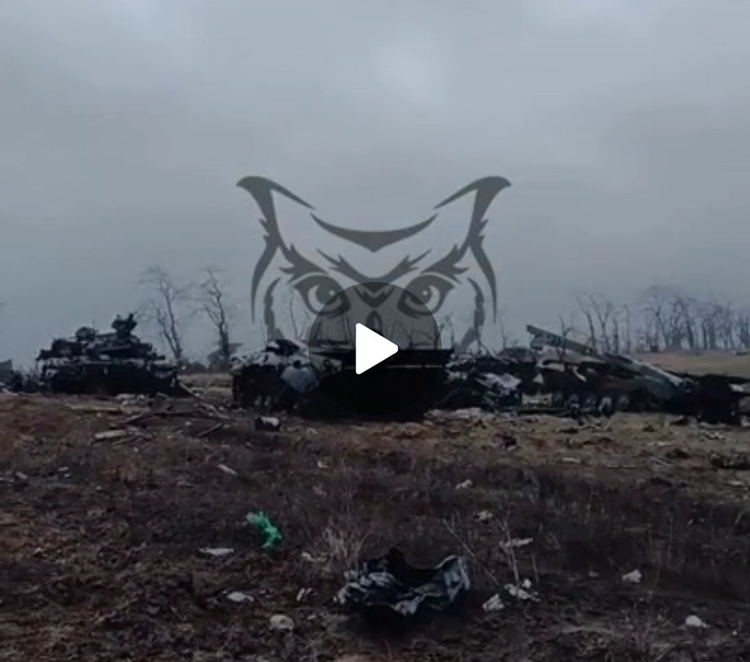chris__759's tweet image. ⚡Pictures of war
This clip shows a vehicle graveyard at the Zaporizhzhia front near the village of #Verbove!  💥
3 disabled German Marder 1A3, 1 Cougar (MRAP), 2 BMP-2 and a T-type tank.