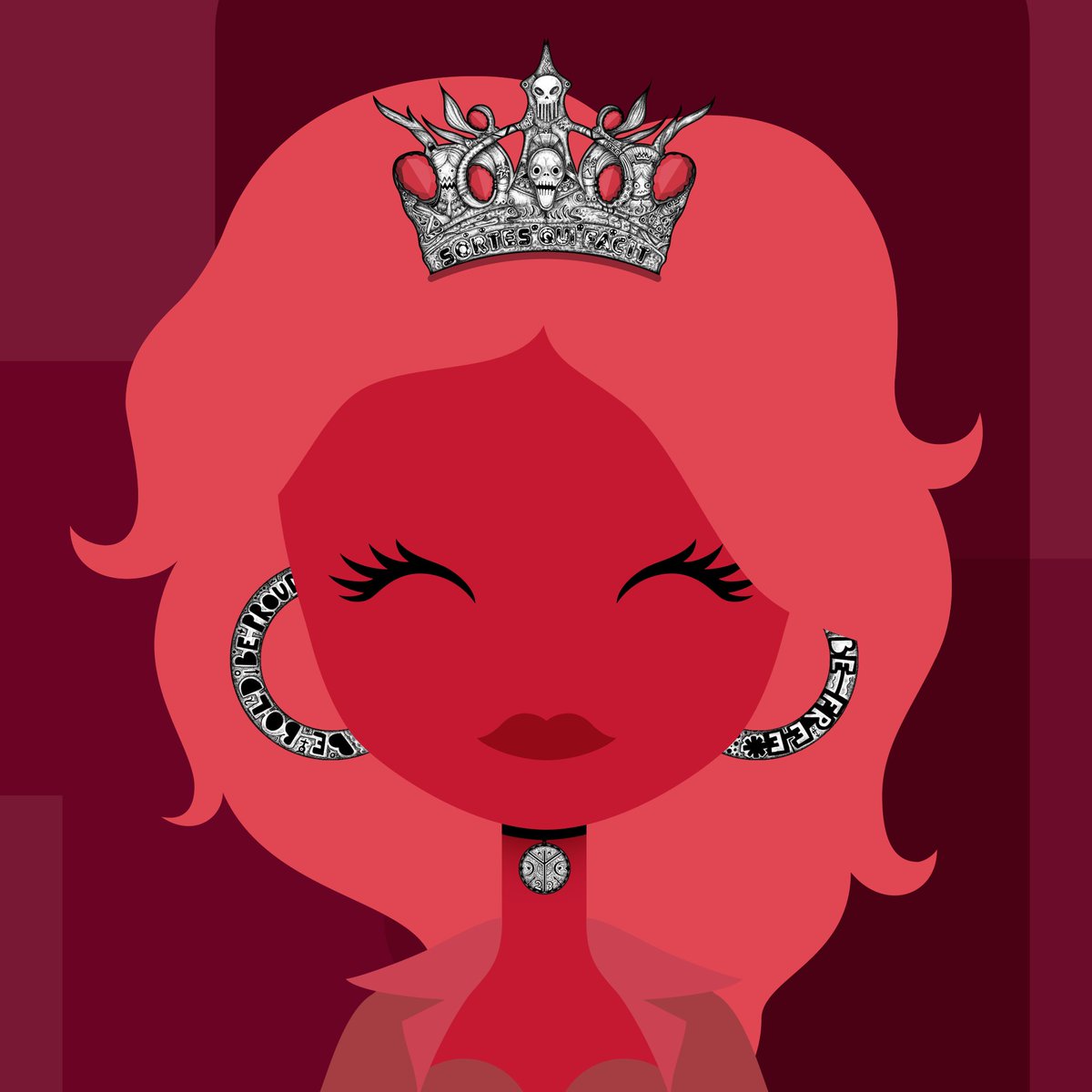 Hackatao's tweet photo. gm from this elegant and joyous Queen! ❤️ 
Q+K#1449 owned by @Obi_One__ https://t.co/tS24C2TP60