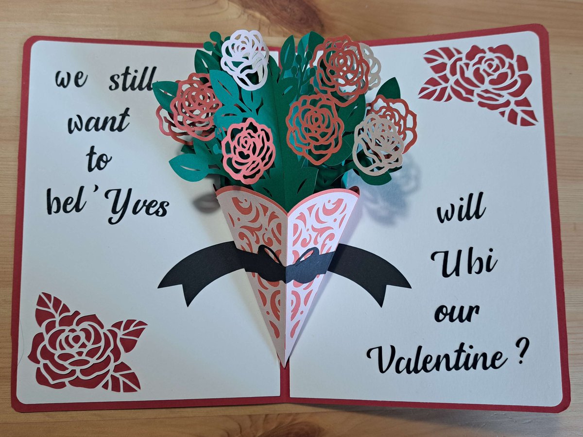 Pour la saint Valentin, nous l’avons attendu au pied de chez lui, mais aucun signe d’Yves. Alors on lui a envoyé une carte, pour l’instant sans réponse… 😢